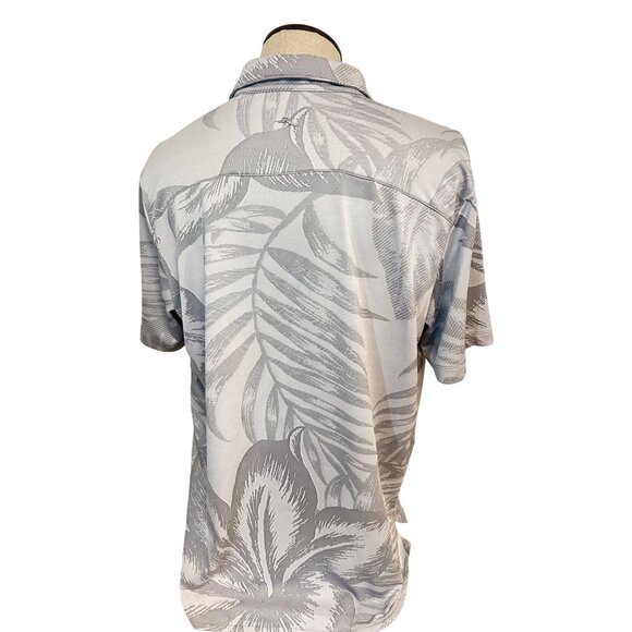 Tommy Bahama Island Zone Mens XL Collared Button-Up Shirt Gray Tropical - Picture 3 of 5